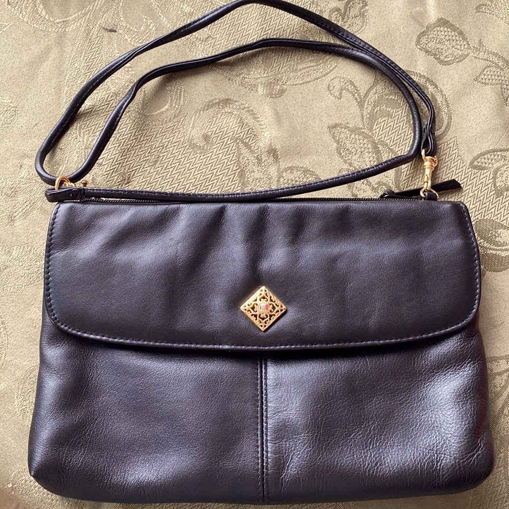 Black leather bag